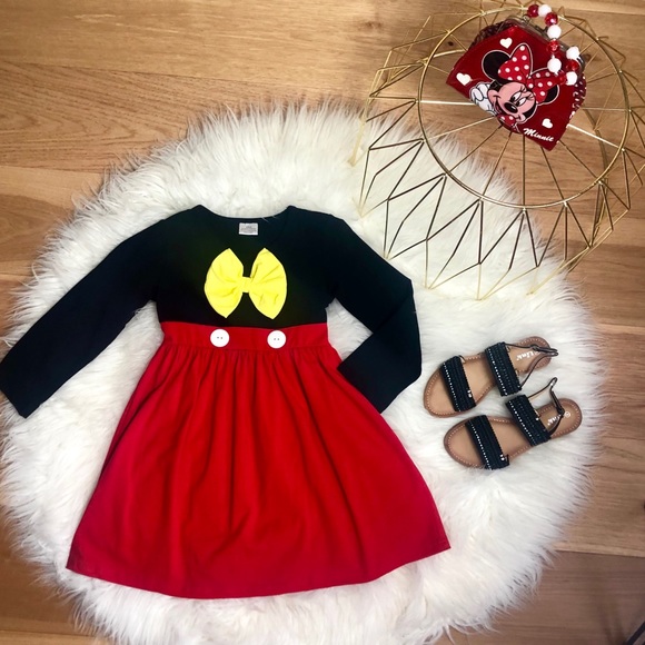 ✨HP✨Minnie Little Miss Mouse Dress Yellow Bow - Picture 2 of 6